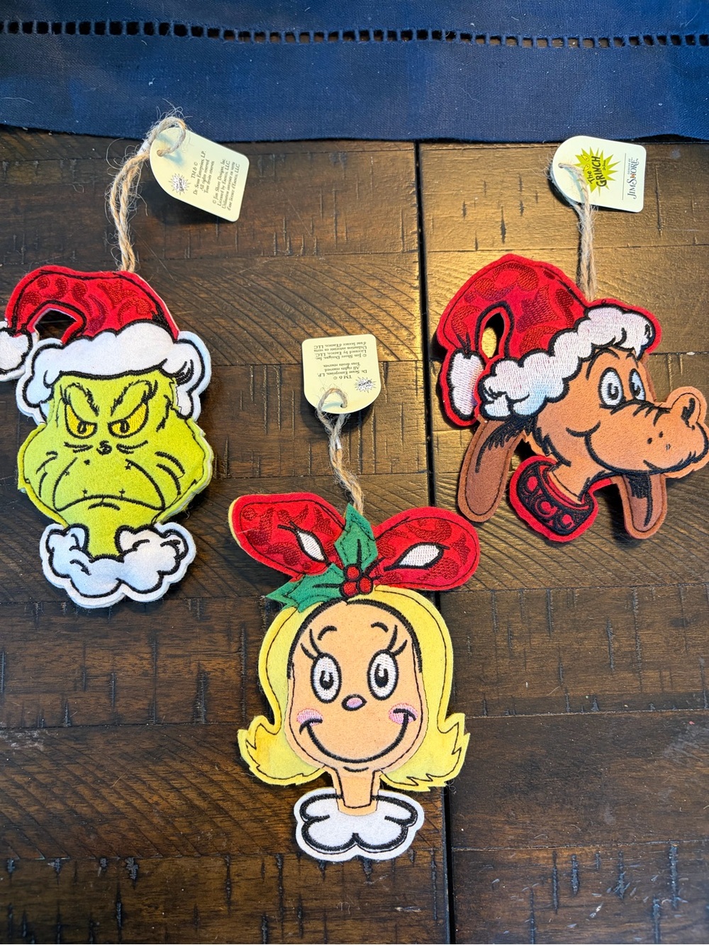 Grinch Jim Shore Embroidered Ornaments